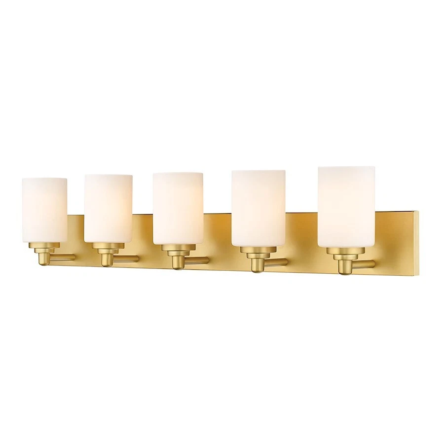 Z Lite Soledad 5 Light Vanity Brushed Gold White 485 5V BG
