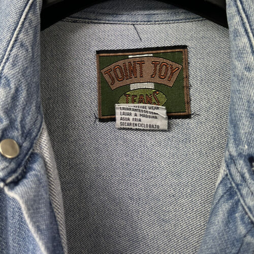 Four Queens 4 Queens Casino Hotel Vintage Blue Denim Shirt Mens Medium Las Vegas - Picture 3 of 7