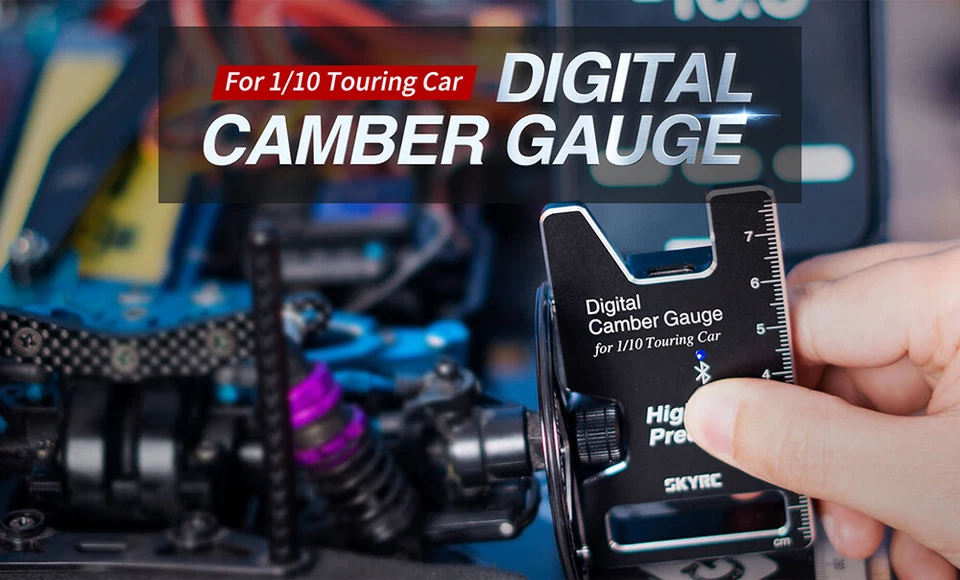 SKYRC RC Wheel Digital Bluetooth Camber Gauge for RC 1/10 Touring Car Tires - Image 4 of 4