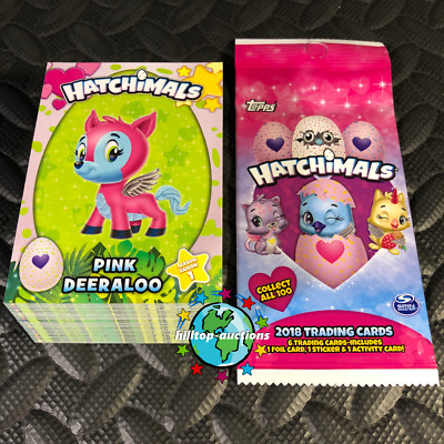 TOPPS 2018 HATCHIMALS TRADING CARDS COMPLETE 100-CARD STICKER SET +WRAPPER!
