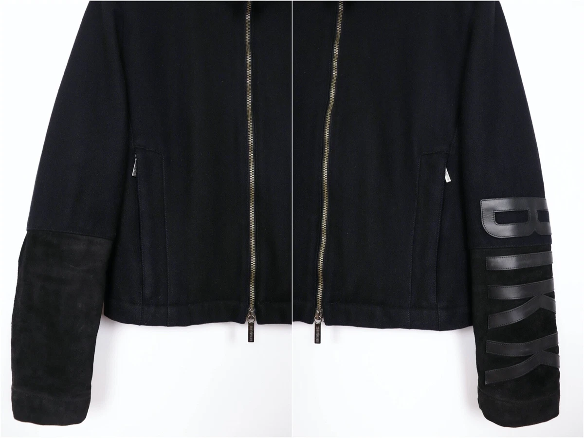 Men's Dirk Bikkembergs Vintage Archive Wool/Leather Zip Coat Jacket Size 46