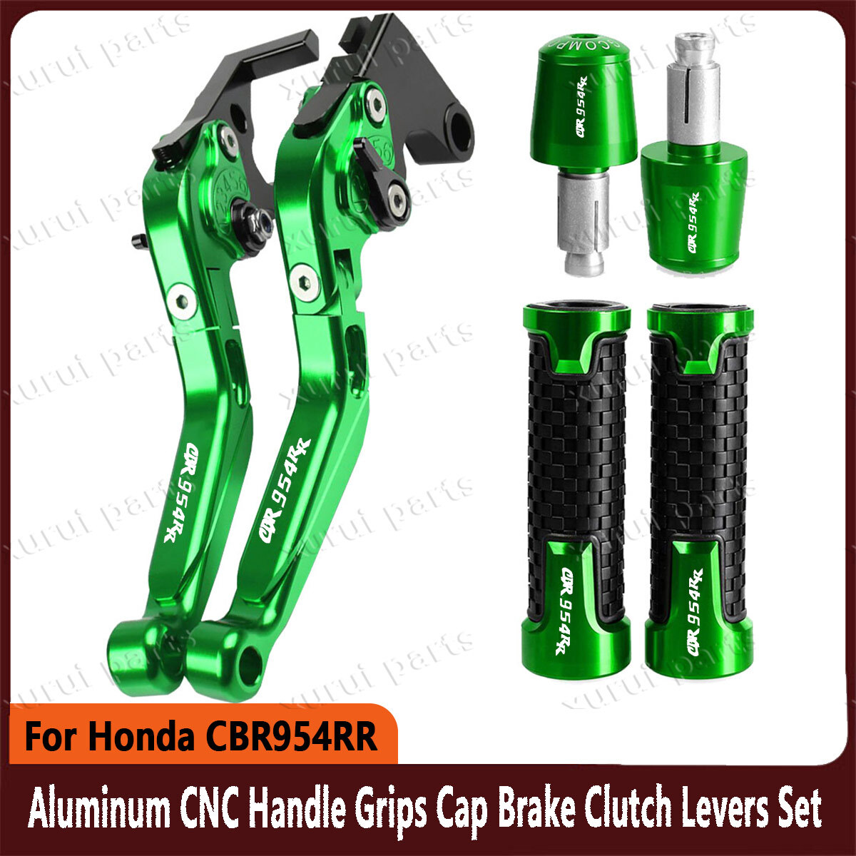3PCS For Honda CBR954RR Aluminum CNC Handle Grips Cap Brake Clutch