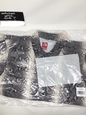 Supreme North Face TNF Snakeskin Black Taped Seam Coaches Jacket