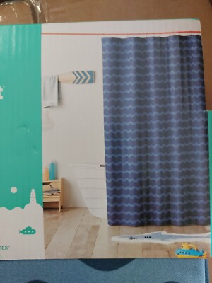  Bathroom Shower Curtain 72'' x 72'' Buttonhole Pillowfort Blue Wave 