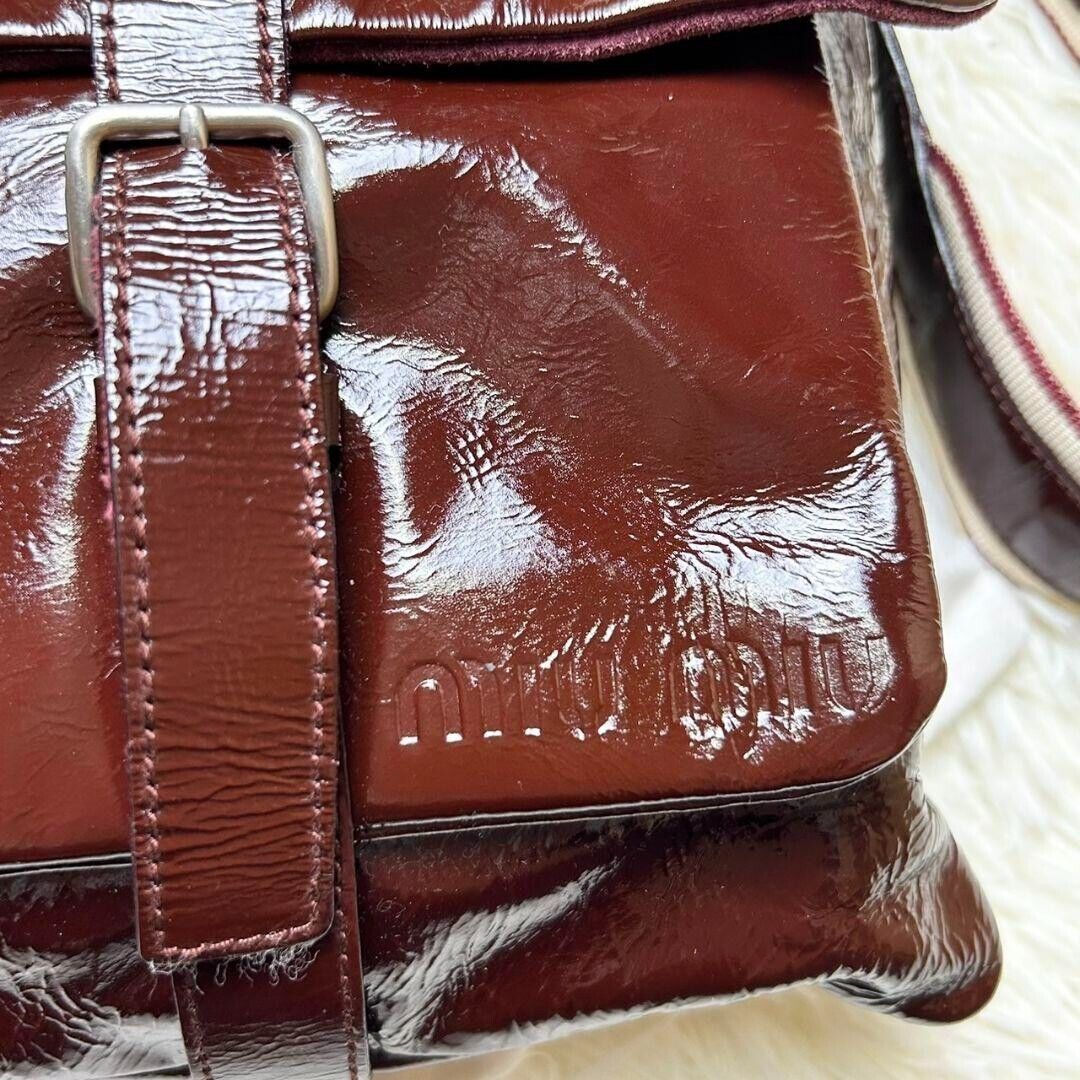 Miu Miu 90s Archive Brown Patent Leather Shoulder Bag Miu Miu 90s Archive Brown Patent Leather Shoulder Bag