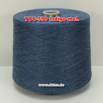 590 Indigo-mel. TVU Ocean Nm30/2 Baumwolle Acryl Strickgarn Häkelgarn Kone