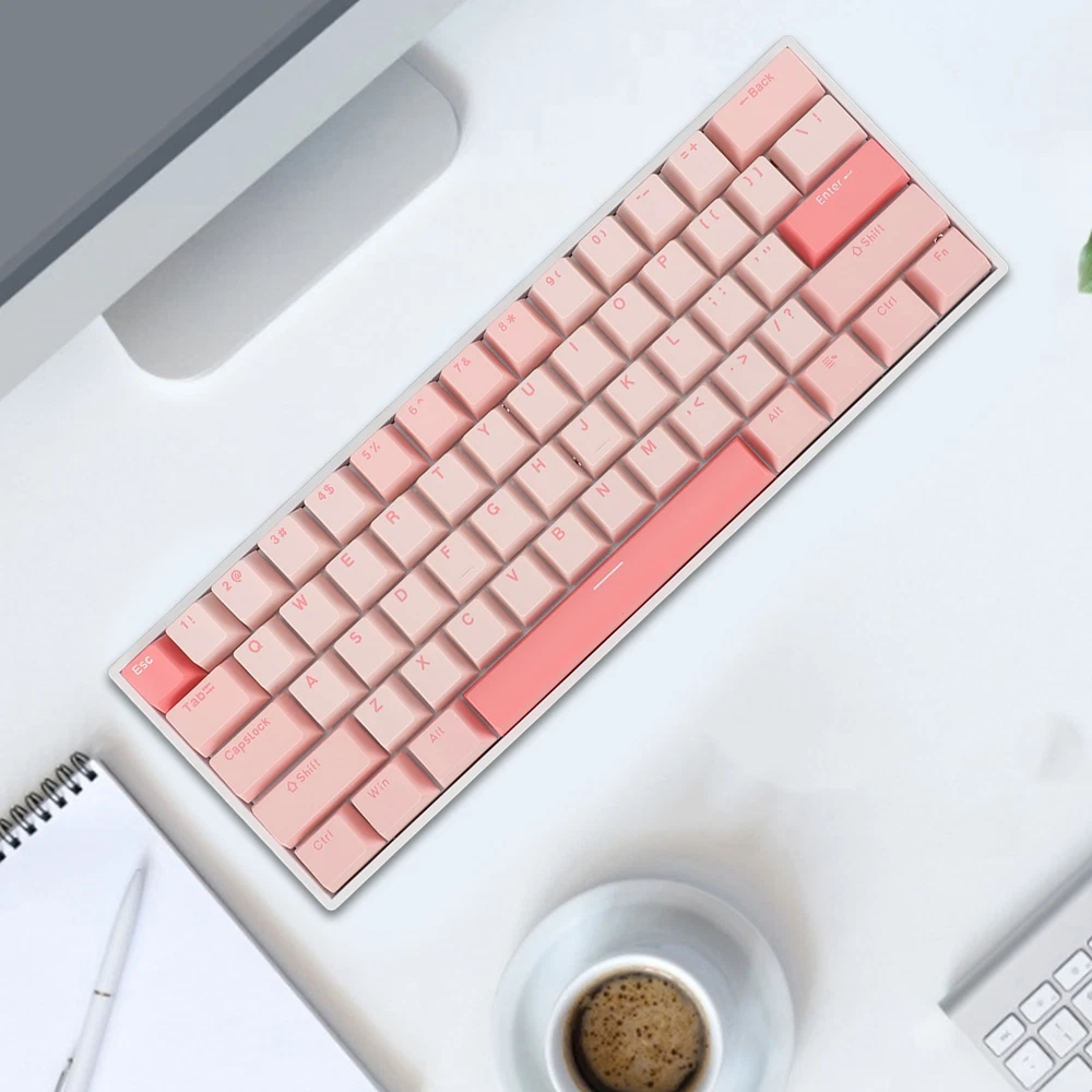 61-Key RGB Mechanical Keyboard with Blue Switches USB-C Wired for Gaming PC Mac