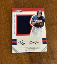 TJ Friedl 2017 USA Baseball Silhouettes Game Jersey Auto #190 Nevada Reds /49