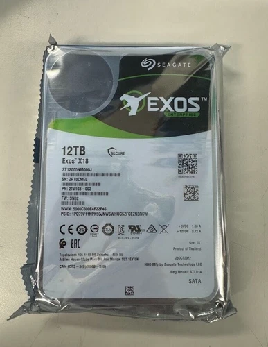 New Seagate Enterprise Exos X18 ST12000NM000J 3.5" SATA 12TB Hard Drive - Picture 3 of 4