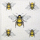 4x Single Paper Napkins for Decoupage and Party - Bees