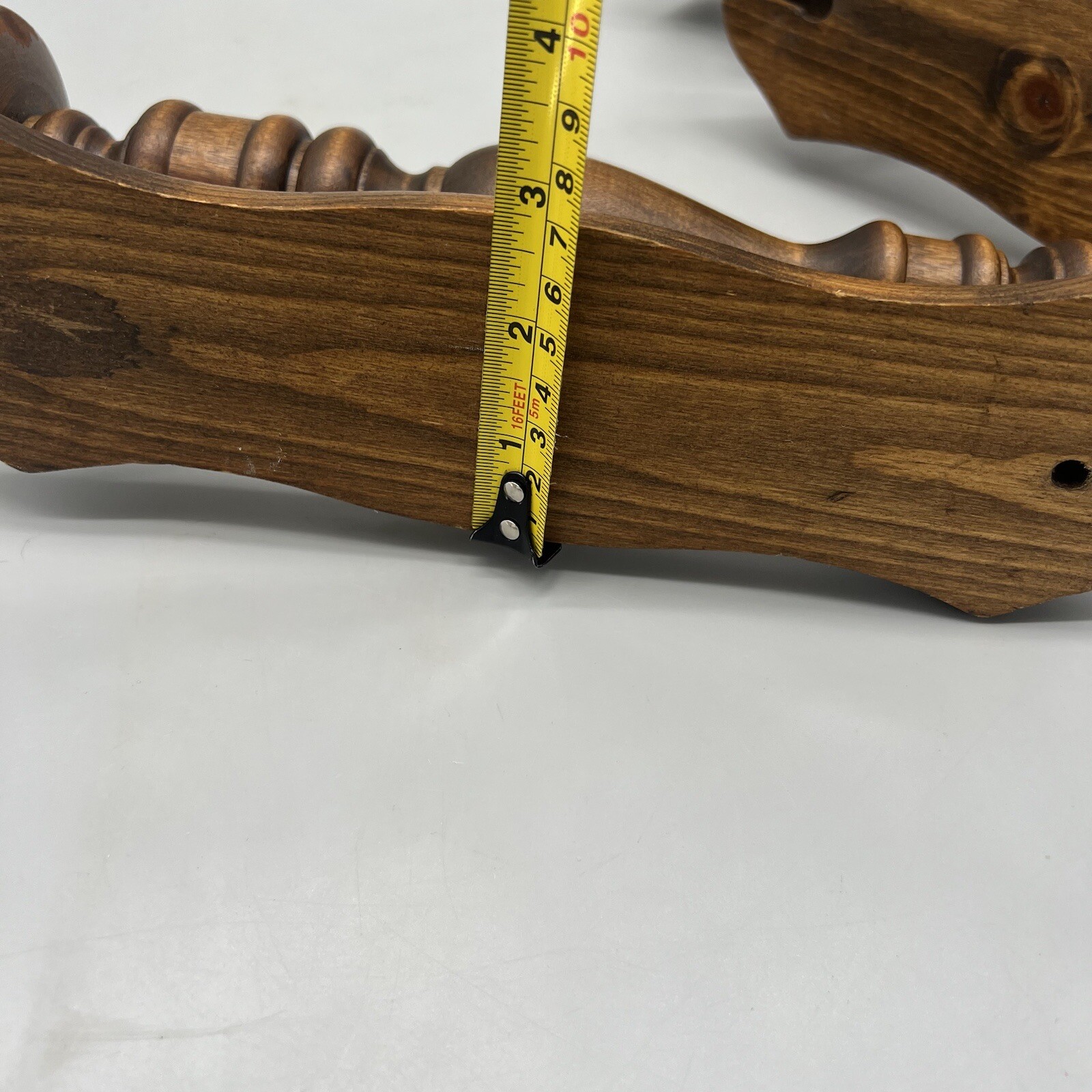 Vtg Pair Of Wooden Sconce 16'' Candlestick Wall Hanging Candle Holders Decor