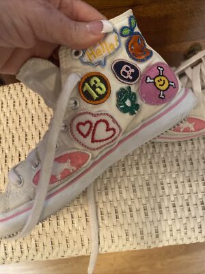 nao海外shopgallery RARE Vtg “No Name” Brand White Patch High Top Sneakers Shoes