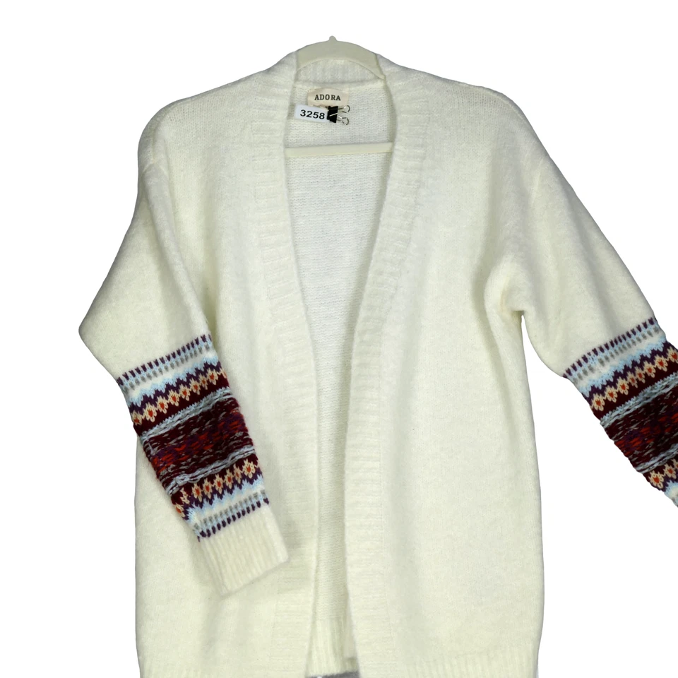 Cárdigan suéter Adora marfil crema para mujer talla S mezcla de alpaca detalle de brazo suave Foto 2 de 4