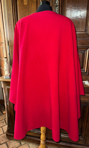 WEINBERG cape manteau vintage en cachemire rouge - Imagen 3 de 4