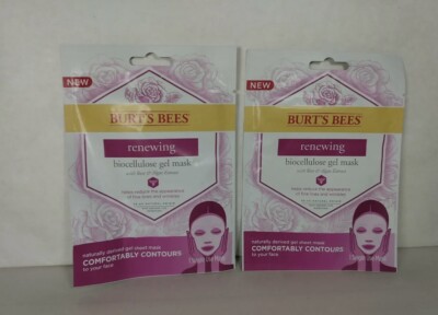 Burts Bees Renewing Biocellulose Gel Face Mask 2 Pack Ships FREE