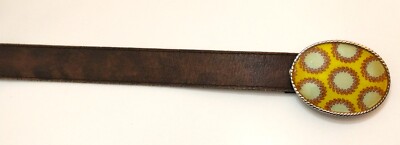 Vera Pelle Brown Embossed Leather Round Buckle Belt Made in Italy NWOT Vera Pelle | Accessories | Nwot Vera Pelle Unisex Italian W  main image 3