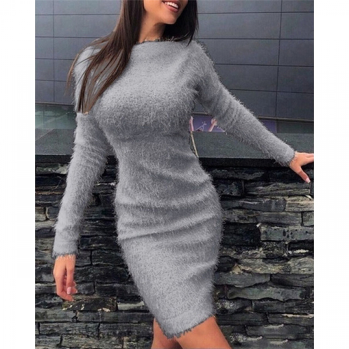Womens Bodycon Mini Jumper Dress Ladies 