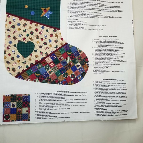 Cranston Collections Homespun Holidays Stoff Panel Strumpf Ornamente Weihnachten - Bild 4 von 6