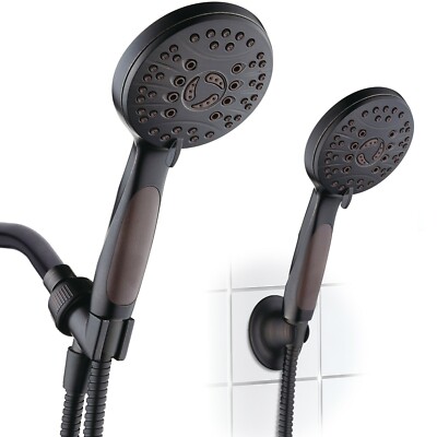 AquaSpa High Pressure 4.2'' Handheld Shower Head   6 FT Hose, Oil Rubbed Bronze