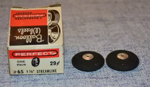 NEW - 1960s Vintage Perfect RC Airplane Streamline Wheels #65 1-1/8"