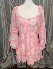 loveshackfancy Coral And White Floral dress