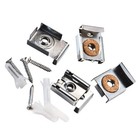 4 Pcs Fixed Clip Mirror Mount Clips Square Spring Loaded Mirror Hanger Clips