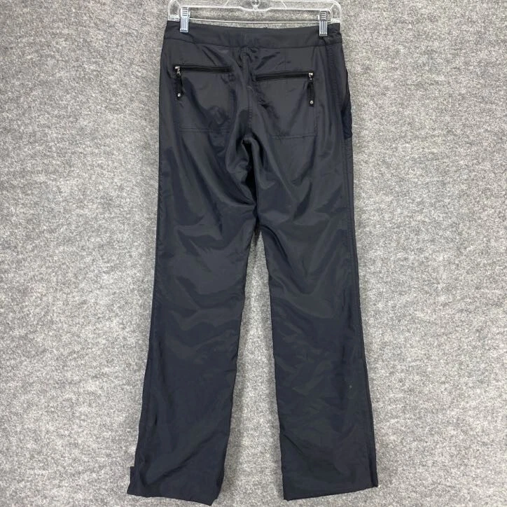 Pantalones deportivos Elie Tahari para mujer 0 negros con cordón malla cremallera pierna tiro bajo chándal Foto 2 de 4