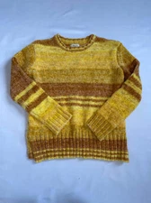 MSRP $50 Style & Co Striped Space-Dye Sweater Yellow Size Medium