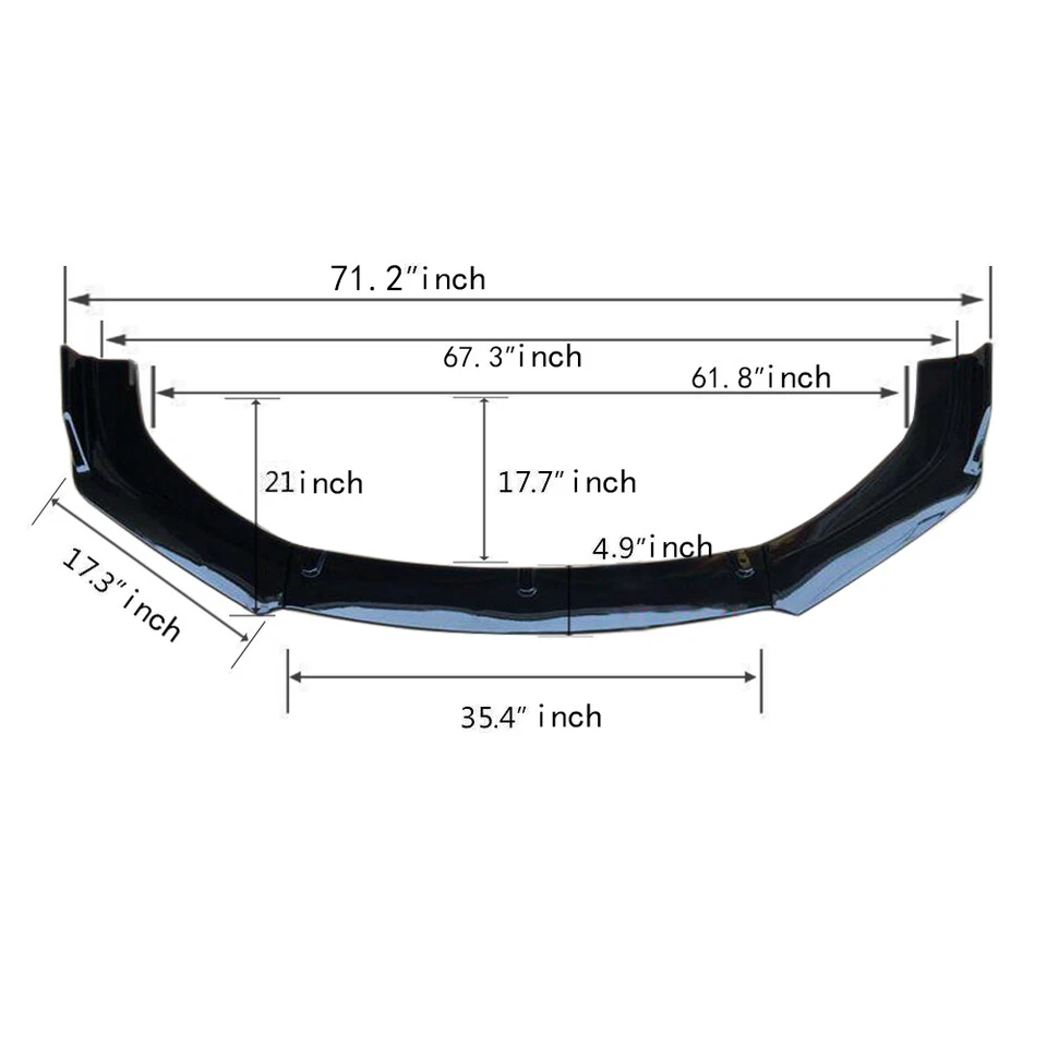 Fit For Ford Figo 2016-2021 Front Bumper Lower Lip Spoiler Splitter Black Trim Foto 4 de 4