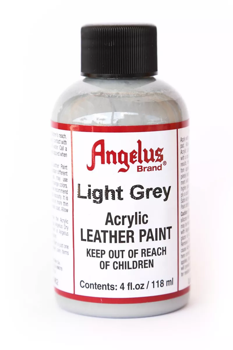 Angelus Brand Acrylic Leather Paint Waterproof - Light Grey Color - 4.oz