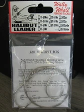 ZAK Halibut Leader Rig 200# 7 Strand 24" Flexible SS WIRE 8/0-9/0 Fishing Hooks
