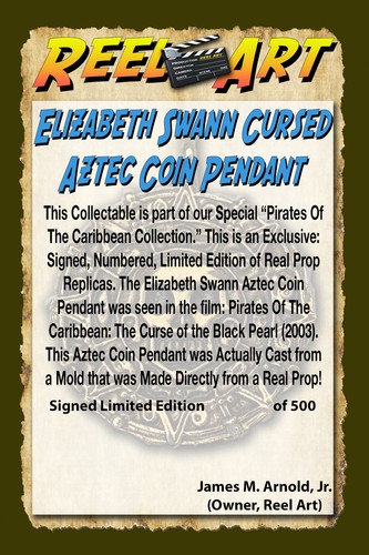 Piratas del Caribe, Elizabeth Swann colgante de moneda, réplica de utilería real, metal - Imagen 6 de 6