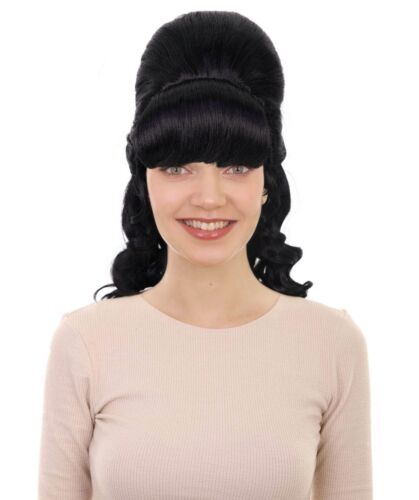 HPO Adult Women's Class 60's Brown Half Updo Wig with Ponytail, HW-7577 - Picture 17 of 65