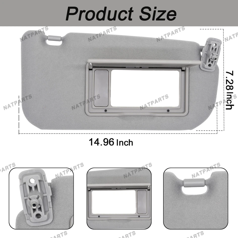 Par de parasol lateral gris sin luz para KIA Sportage 2005-2010 85202-1F090LX Foto 4 de 4