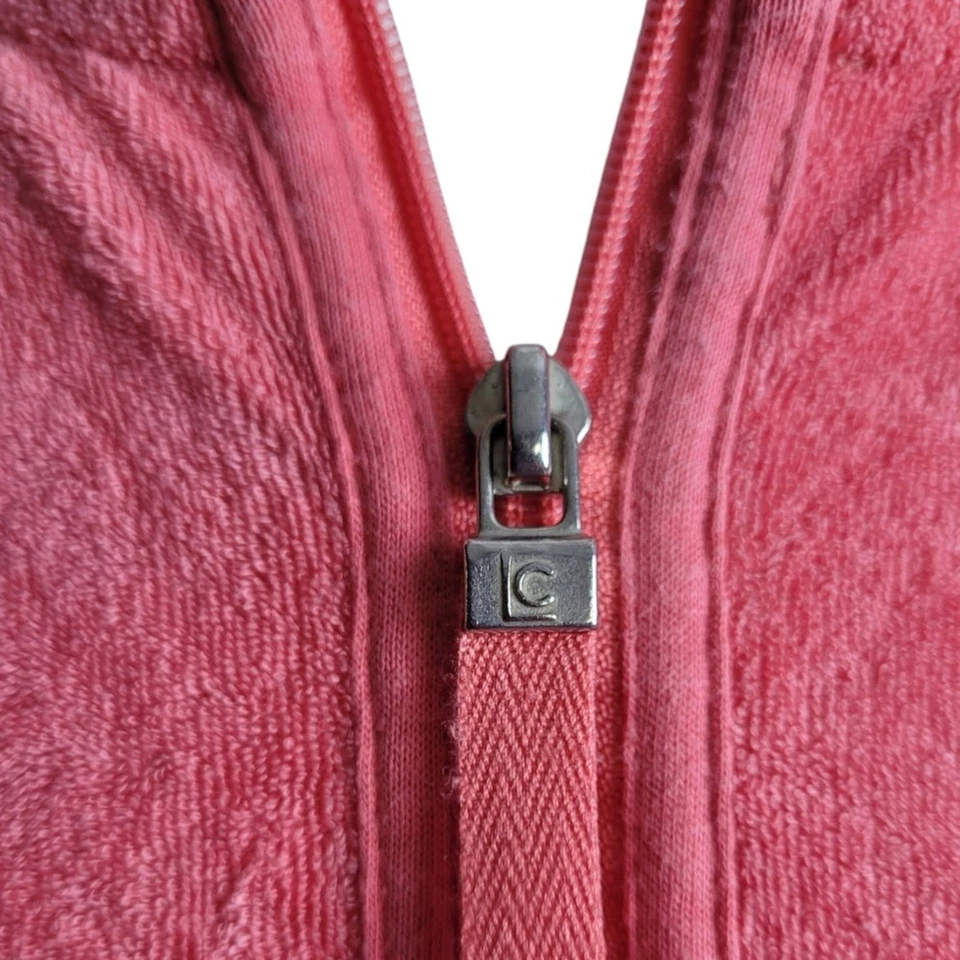 LizClaiborne Lizwear Pink Terrycloth Full Zip Sweatshirt XL Cozy Coastal Grandma - Image 3 of 4