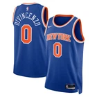 New York Knicks Donte DiVincenzo #0 Blue Nike Swingman Icon Edition Jersey 48 L