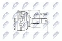 NTY Gelenksatz, Antriebswelle NPZ-CT-020 FüR CitroËN