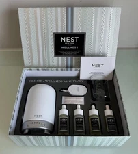 NEW NEST New York WELLNESS DELUXE SET Ultrasonic Misting Home Diffuser 4 Scents