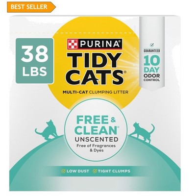 38 lb Tidy Cats Unscented Clumping Cat Litter - Superior Odor Control Solution