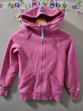 Ivivva Lululemon Sweatshirt Girls 7 Pink Scuba Zip Hoodie High Neck Fleece Pkts