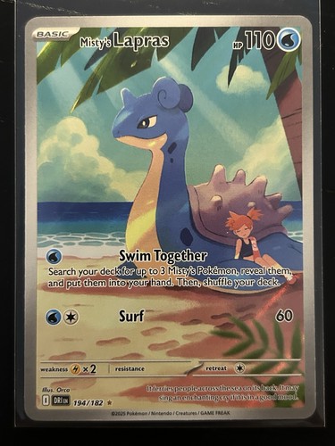 Misty's Lapras 194/182 Illustration Rare Destined Rivals Pokemon Near Mint NM