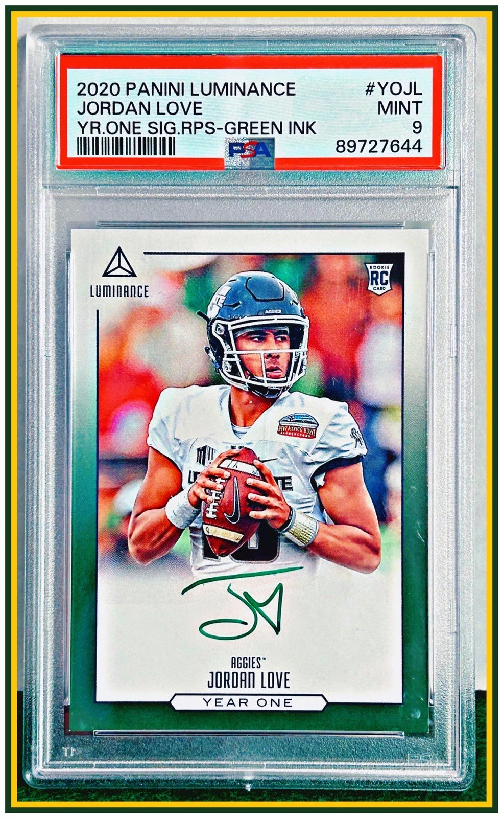 Jordan Love Panini Luminance Year One Signatures Rps #YOJL Green Ink