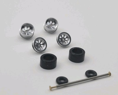 Billet Aluminum HO slot car Wheels Set Viper bsrt g3 afx tomy mega g + super 