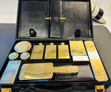 Jean Puiforcat Gustave Keller .950 Silver French Art Deco Luxury Travel Case Set