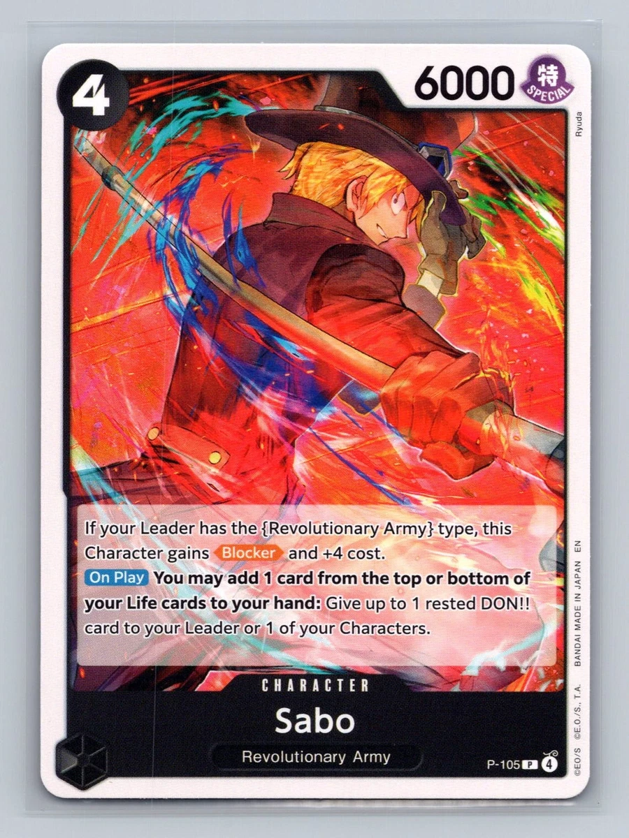 ワンピースカード サボ WINNER プロモ　英語版　P-105 25+ Sabo P-105 One Piece Promotion Cards for sale | Updated Oct 2026