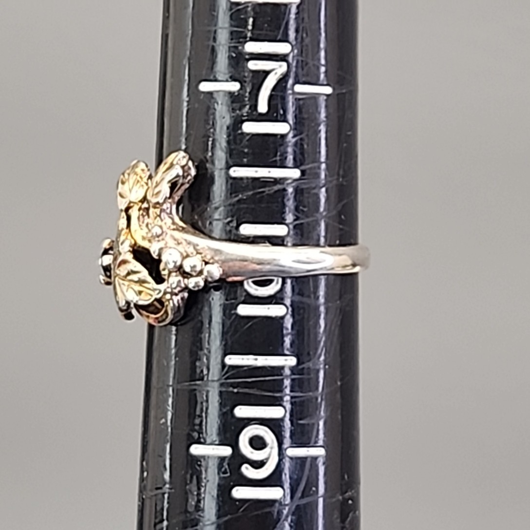 Leaf Ring Ruby Red Stone Silver Plated Grapes 8 - image 7