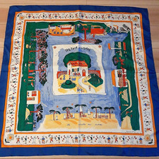 RARE VINTAGE HERMES Silk Scarf "Retour A La Terre" Carre 90 No-box