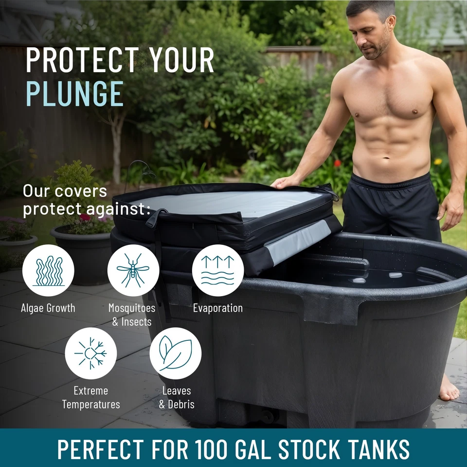 Cubierta de tanque de almacenamiento duro aislada 150 Gailon cubierta de bañera de hidromasaje terapia de agua helada Foto 3 de 4