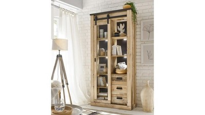 Vitrine Glasvitrine Buffet Sherwood 24 Old Style hell anthrazit mit soft-close