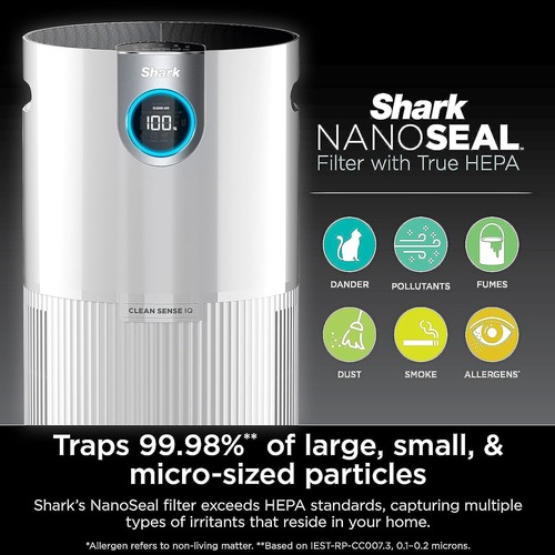 Shark UA205 Nanoseal HEPA Air Purifier MAX with Clean Sense - WHITE - Picture 2 of 5